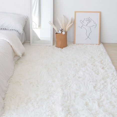 Rectangular Shaggy Rug 160 x 230 cm - Long Pile Faux Fur Rug - Non-Slip for Living Room and Bedroom - Modern Style (1/5)