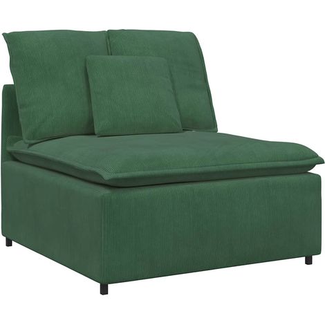 vidaXL Modulo Centrale Divano Modulare con Cuscini Verde Scuro 100cm (1/5)