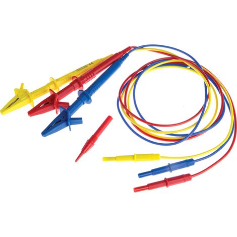 Cordon de test RS PRO 1m, avec fusible CAT III 600V ( Prix pour 1 )