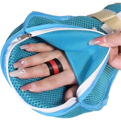 Gants de fixation pour patients, gants de sécurité ajustables et résistants aux éraflures pour patients âgés [PB] (double fermeture éclair) (1/5)