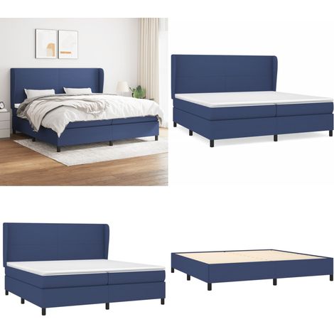 Boxspringbett mit Matratze Blau 200x200 cm Stoff - Boxspringbett - Doppelbett - Blau - Bettsofa - Schlafsystem - Home & Living (1/5)
