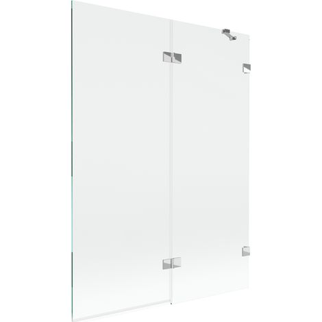 Mexen Lunar paroi de baignoire 2 panneaux droit 130 x 150 cm, transparent, chrome - 897-130-100-01-00-P (1/5)