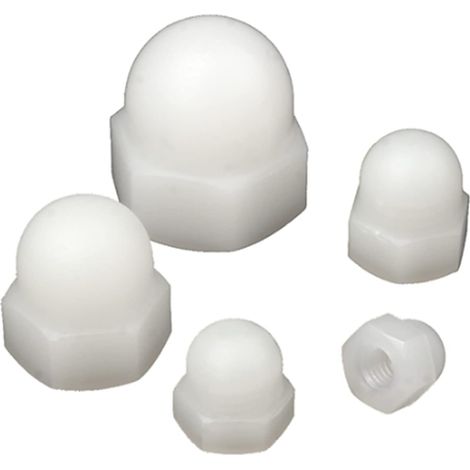 Écrou borgne en nylon blanc/noir M3-M12 10/20/50 pièces (M620 blanc) (1/5)