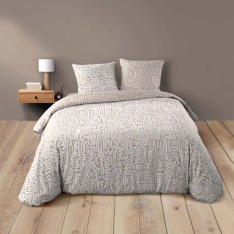 Parure de Lit 100% Coton – Housse de Couette et Taie d’Oreiller – Fermeture Pressions Discrètes – ARCANE – Certifiée Oeko-TEX (1/5)