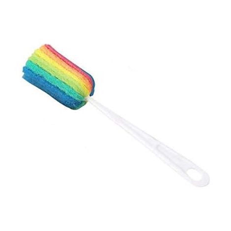 10 pièces éponge brosse à bouteille avec long manche éponge douce brosse de nettoyage de bouteille pour bouteilles, verres tasses biberons (couleurs arc-en-ciel) (1/5)
