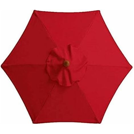 Parasol de jardin avec 6 baleines robustes, parasol de plage, abri de jardin, pour balcon, terrasse, terrasse, piscine (diamètre 3 m) - Rouge - RWAccessoire pour parasol (1/5)
