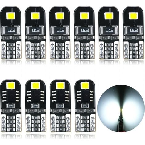 Ampoules T10 LED 12V Blanc Pas De Polarité Conu W5W Wedge Intérieur De Voiture Lumière Dme Feux De Plaque D'immatriculation (1/3)