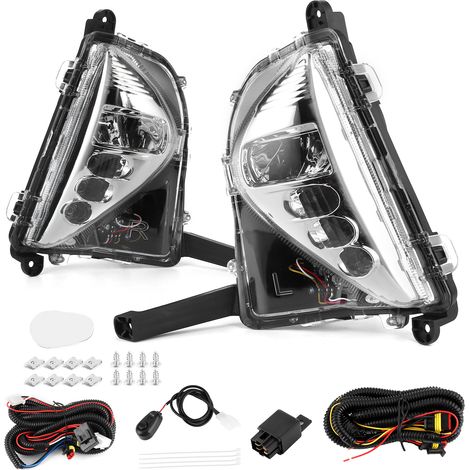 Paire de feux de jour à LED avec clignotants et antibrouillards (DRL) gauche/droite, compatibles avec Prius 2016-2018 (1/3)