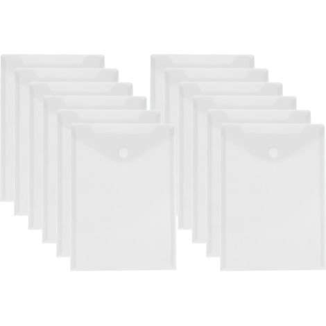 12 pochettes adhésives verticales, PP transparent, 33,5 x 23,5 cm, pour classeur à 3 anneaux, rangement bureau et scolaire (1/5)