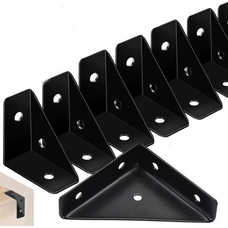Lot de 10 équerres d'angle en métal noir pour bord de lit de bureau (1/5)