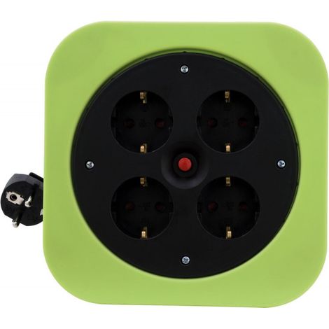 REV 0010012400 Kabelbox S Prolunga 4 Prese 10 m 3000 W colore Nero Verde (1/4)