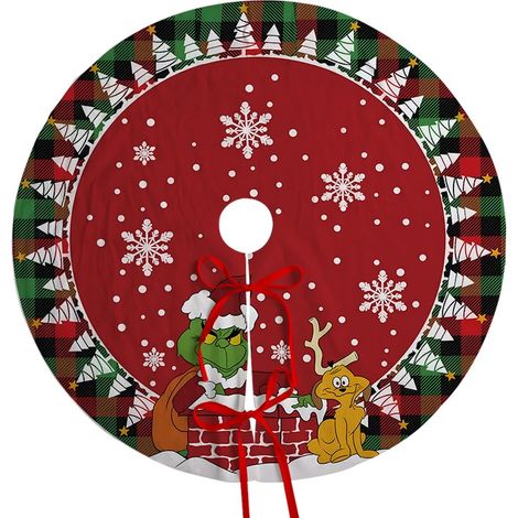 Jupe de sapin de Noël, décorations de Noël, tapis de pied de sapin, tapis de Noël 150 cm (1/2)