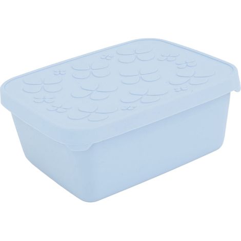 Edelstahl-Lunchbox für Kinder und Erwachsene, 550 ml, Metall 304, Bento-Lunchbox mit auslaufsicherem Silikondeckel, für Snacks, Obst und Gemüse, Farbe: Nebelblau (1/5)