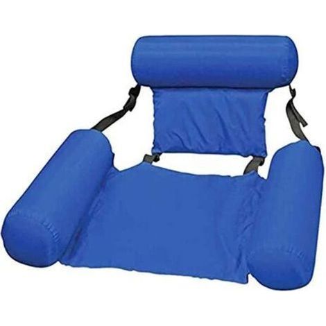 Hamac de Piscine Fauteuil Inclinable Flottant Chaise Gonflable de Piscine Hamac d'eau Flottant Pliable hamac Flottant inclinable pour Adulte, Bleu,1 pièce (1/5)