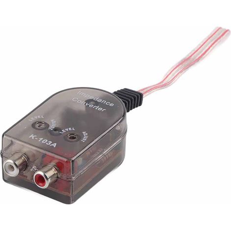 Adaptateur Audio RCA Haute/Basse Impédance pour Autoradio - Boîtier Transparent et Sensibilité Réglable (1/5)