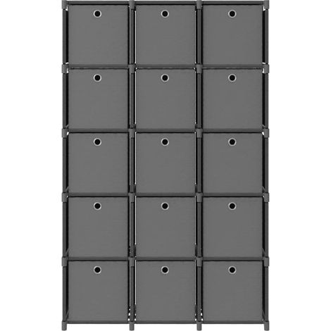 Maison Exclusive - Mobile con 15 Scatole a Cubo Grigio 103x30x107,5 cm in Tessuto