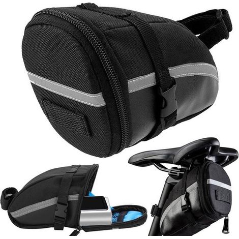 Sacoche de vélo étanche Dailygoods, à fixer sous la selle, multifonctionnelle, fermetures réglables, matériaux de haute qualité, 15 cm x 8 cm x 10 cm (1/5)
