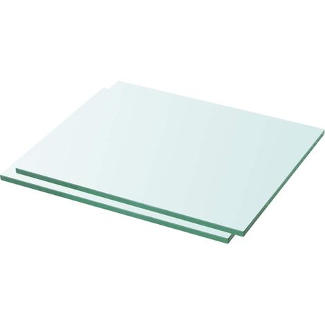 Lot de 2 Panneaux d'étagère Étagère de Rangement - Meuble de rangement Verre Transparent 30 x 20 cm BV976985 - BonneVie (1/2)