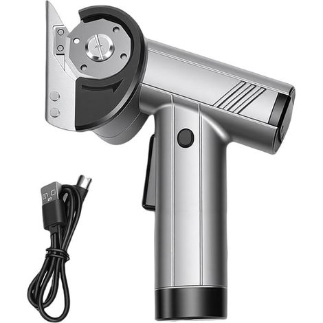 Ciseaux électriques sans fil multifonctions avec écran LED, design ergonomique, coupe-carton rotatif, couleur argent (1/5)