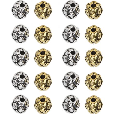 Perles de barbe en alliage 20 pièces, tubes de cheveux rétro, perles de bijoux DIY, pendentifs pour création de bracelets et colliers (1/5)