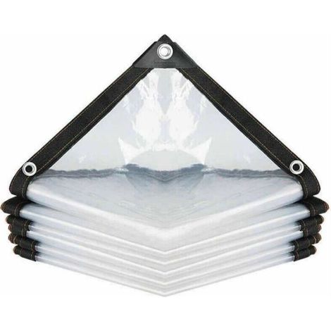 Bâche Transparente - 1.5 x 1.5 M - Avec Œillets Métalliques - Pour Jardin Serre Plantes - 1 Pièce (1/4)