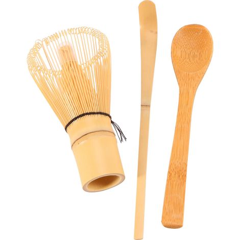 Service à thé Matcha japonais (3 pièces) - Fouet à matcha en bambou, cuillère à thé, kit pour la cérémonie du thé-AquaForge (1/5)