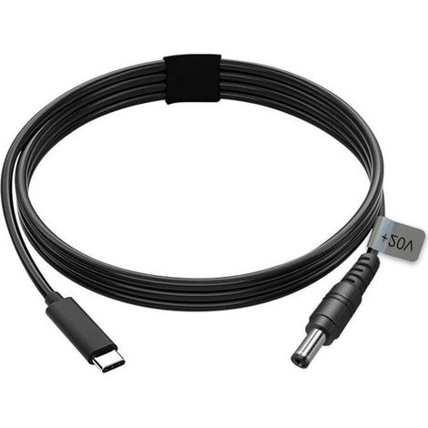 Câble d'alimentation USB Type C vers DC de remplacement, 15M, 49,2 pieds, 5.5x2.1mm, cordon de conversion d'interface pour Source PD 100W (1/5)