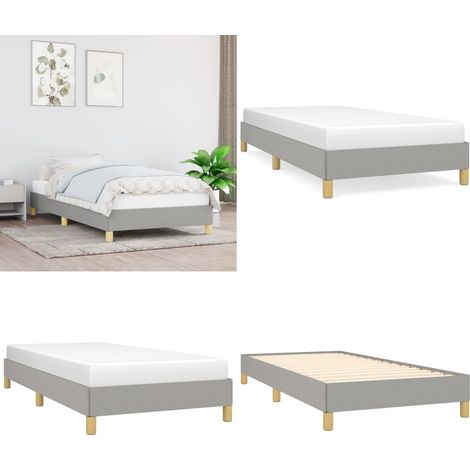 Bettgestell ohne Matratze Hellgrau 80x200 cm Stoff - Bettesrahmen - Doppelbett - Lattenrost - Schlafzimmermöbel - Hellgraues Bett - Home & Living (1/5)