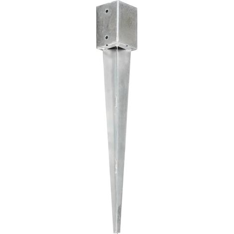 Erdpfähle 12 Stk. Silber 9x9x75 cm Verzinkter Stahl