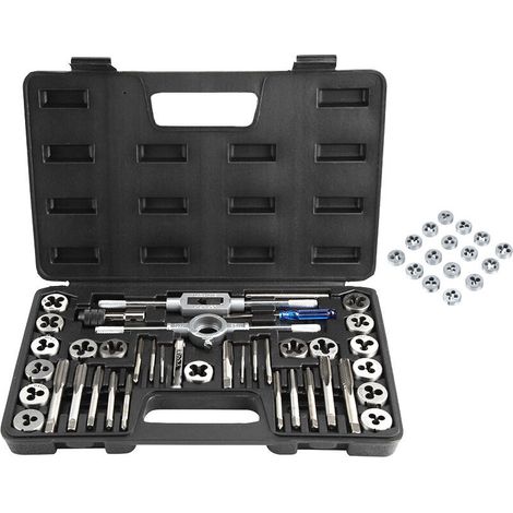40 pièces tarauds et filières, Jeu de tarauds - Pour coupe-filetage - En acier de tungstène avec Clés Dynamométriques Outil de Taraudage et Filetage M3-M12 (1/4)
