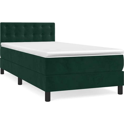 Maison Exclusive - Cama box spring con colchón terciopelo verde o (1/5)