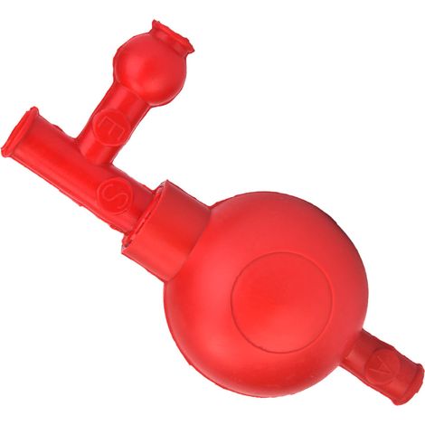 Pipette de laboratoire à poire d'aspiration en caoutchouc, remplisseuse quantitative de pipettes sous pression sécurisée avec 3 valves (rouge) (1/5)