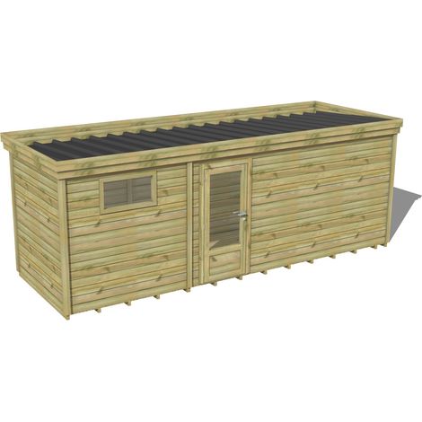 ABRI DE JARDIN bois traité 27mm, 6,9x2,1m, 15m2, Plancher (1/3)