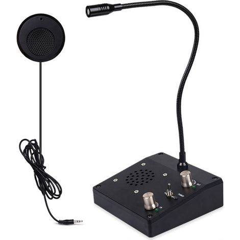 Système d'interphone vitré bidirectionnel pour guichets, hôpitaux, restaurants, gares – Haut-parleur de fenêtre, prise US 110V-240V (1/5)