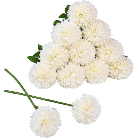 12 Pièces Fleurs Artificielles, 29 cm Blanc Hortensia Artificielle, Simples Longues Tige Fleur Artificielle, pour Mariage, Décoration de Jardin, Fête, Bureau, Décoration D'intérieur (1/5)