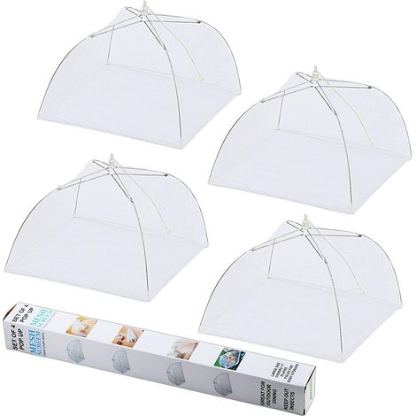4 Cloche Alimentaire Pliable, Couvercle Maille Antiinsecte, 43cm (1/4)