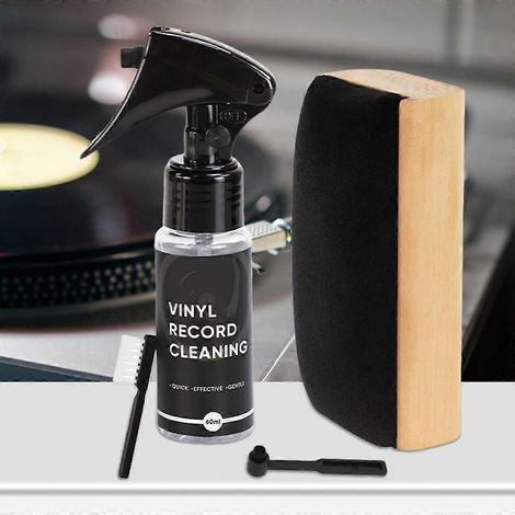 Kit de nettoyage pour disques vinyles : réduction de la poussière et du bruit, stylets, brosse et liquide (1/4)