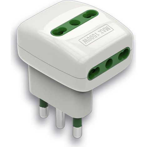 Link Led Adattatore Triplo Spina 16AT Bianco
