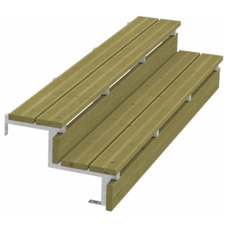 Plus Außentreppe Kiefer/Feuerverzinkt 2 Stufen 180 cm breit Außentreppe (1/2)