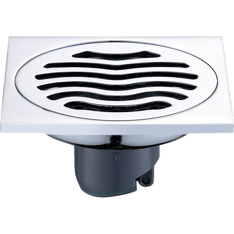 Siphon de sol en acier inoxydable pour salle de bain (section D 4 PCT, couleur brillante) (1/4)
