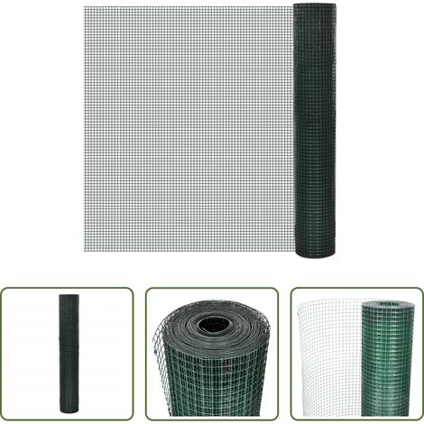 vidaXL Protection des arbres - Grillage acier galvanisé et revêtement en PVC 10x1 m vert (1/5)