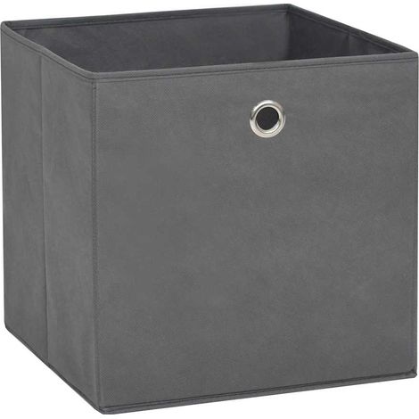 Cajas de almacenaje 10 uds tela no tejida gris 28x28x28 cm vidaXL
