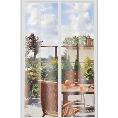 Moustiquaire Porte Fenetre Aimantée Magnetique, Rideaux Anti Mouches pour Porte,Rideaux Toile Insect Ecran,Moustiquaire Baie Vitree Coulissante,Magnétique Moustique Sans Perçage(100x210cm,Blanc)