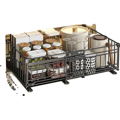 Aufbewahrungsdrawer, Ausziehbares Design, Verstellbare Breite, Rack-1PC (1/2)