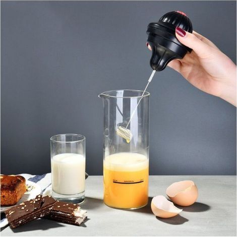 Mousseur À Lait - Mixeur Portatif 0 75 W - Verre Borosilicate - Pour Cappuccino Milkshake Meringue - 1 Pièce