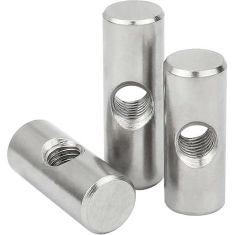 Dadi a barilotto, dadi di fissaggio per assemblaggio mobili, acciaio inox 304, M5 x 20 mm, argento (1/4)