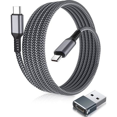 Câble USB-C 100W-KAL-[3M]PD Nylon Charge Rapide Pour MacBook Pro,iPhone 15-17 Pro Max,iPad Air/Mini,Samsung S24-S25 (1/5)