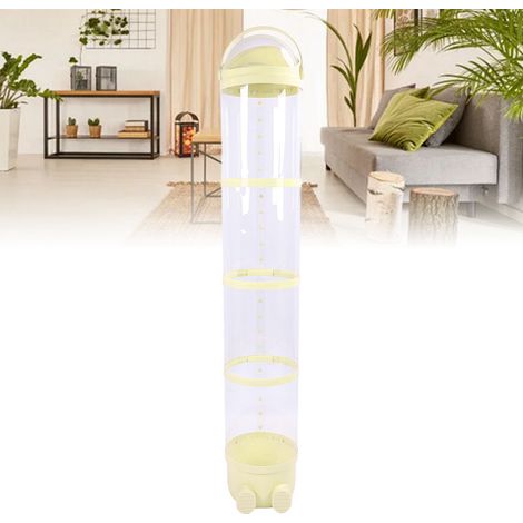 Tubo portaoggetti trasparente illuminato da 162 cm per peluche - Organizer con luce ambientale regolabile per giocattoli e animali di peluche in camera da letto o in soggiorno - Giallo (1/4)