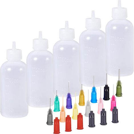 Applicateur À Embout Fin - Bouteilles Presse Pour Colle Et Liquides Fluides - Pour Artisanat DIY Quilling Peinture Acrylique Encre Alcoolisée Huile Lubrifiante - 8 Pièces