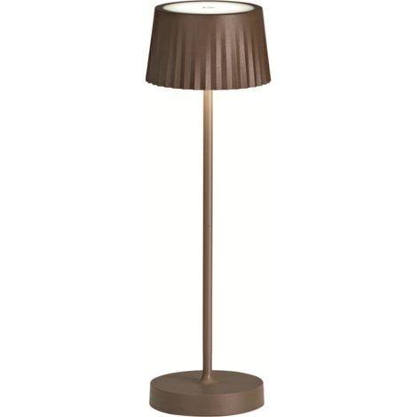 Lampada da tavolo LED 12x38 cm senza fili ricaricabile USB touch MACAO Corten (1/5)